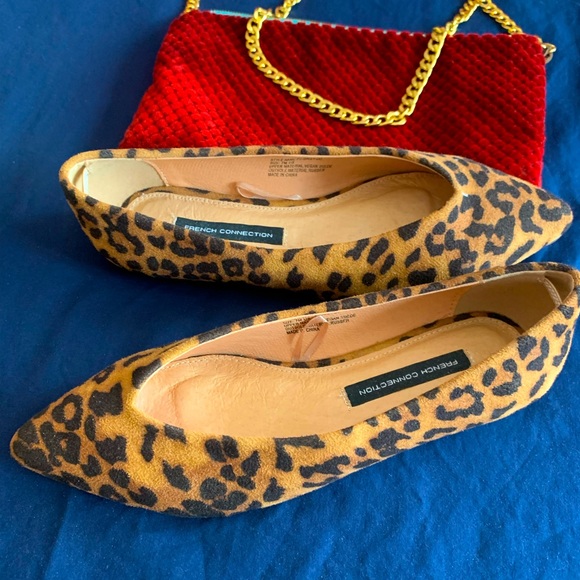 French Connection Shoes - French Connection Almond Toe Flat, Leopard size 7M